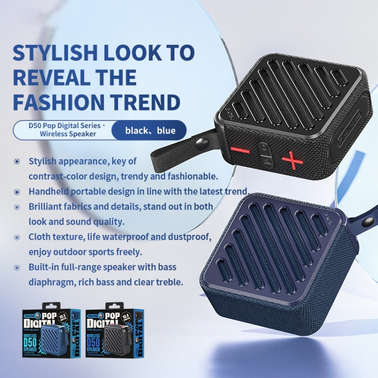 WK D50 Portable Mini Waterproof Bluetooth Speaker(Black) - Mini Speaker by WK | Online Shopping South Africa | PMC TechLife | Buy Now Pay Later Mobicred