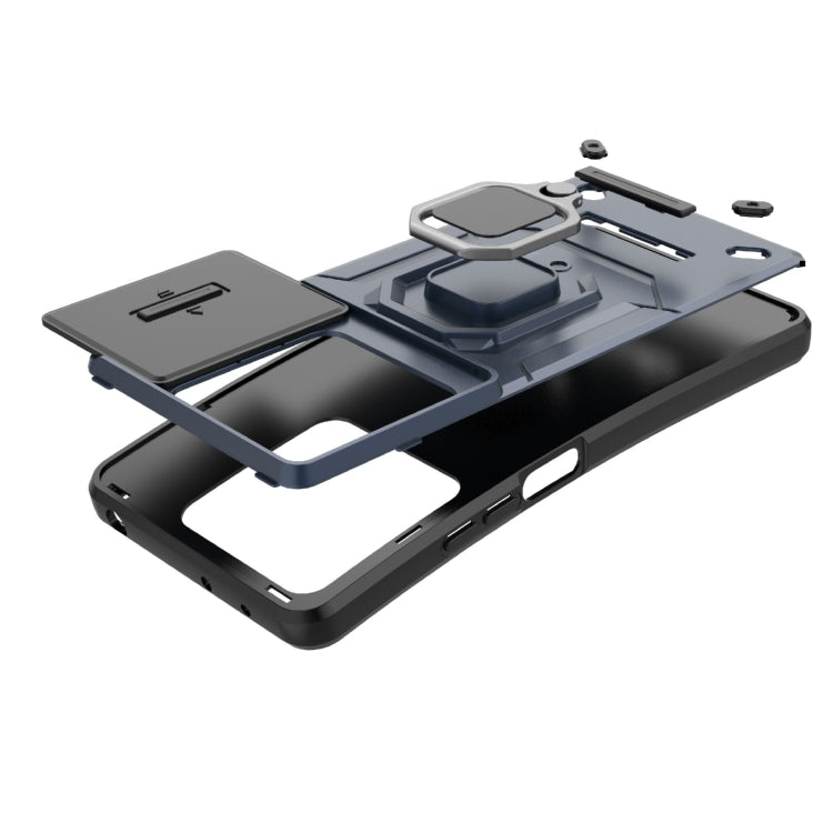 For Xiaomi Redmi Note 13 Pro 5G Sliding Camshield TPU + PC Shockproof Phone Case with Holder(Grey) - free shipping - PMC TechLife - Order now!