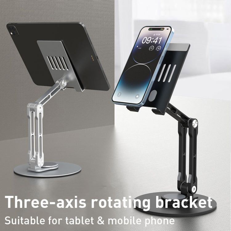 R-JUST HZ40 Mechanical Lift Tablet Desktop Stand(Silver) - Desktop Holder by R-JUST | Online Shopping South Africa | PMC TechLife | Buy Now Pay Later Mobicred