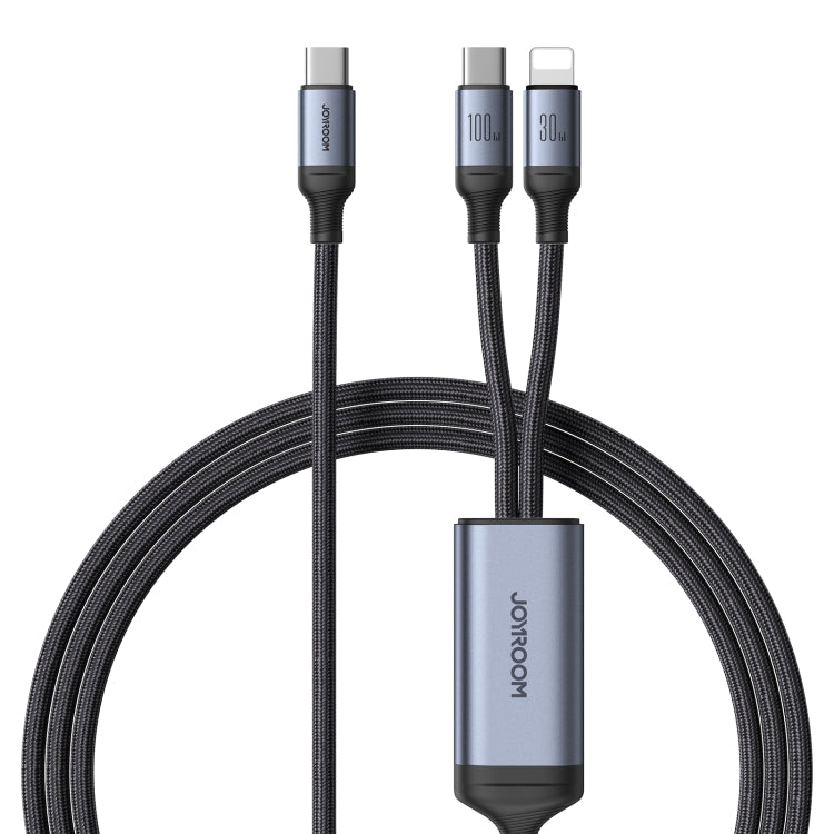 JOYROOM A21 100W Type-C to Type-C+8 Pin 2 in 1 Charging Cable, Length: 1.5m(Black) - 2 in 1 Cable by JOYROOM | Online Shopping South Africa | PMC Jewellery | Buy Now Pay Later Mobicred