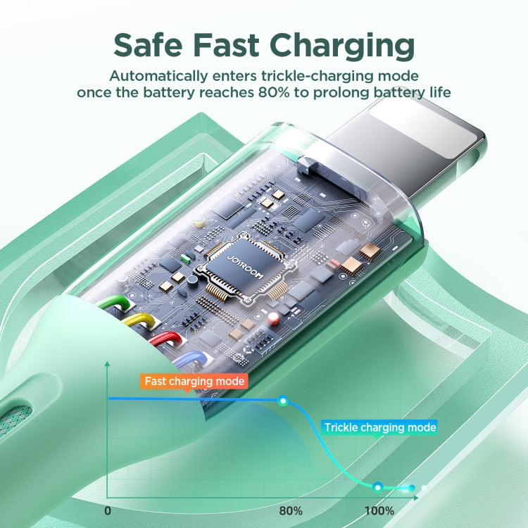 JOYROOM SA34-AL3 3A USB to 8 Pin Fast Charge Data Cable, Length: 1m(Green) - Normal Style Cable by JOYROOM | Online Shopping South Africa | PMC Jewellery