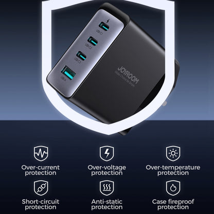 JOYROOM JR-TCG04 100W USB+3 x Type-C GaN Multi-port Charger Set, Specification:UK Plug(Black) - USB Charger by JOYROOM | Online Shopping South Africa | PMC Jewellery