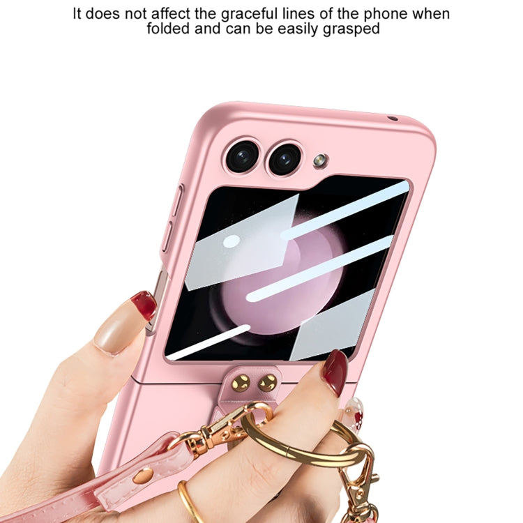 For Samsung Galaxy Z Flip5 GKK Ultra-thin PC Full Coverage Ring Holder Phone Case with Strap(Purple) - free shipping - PMC TechLife - Order now!