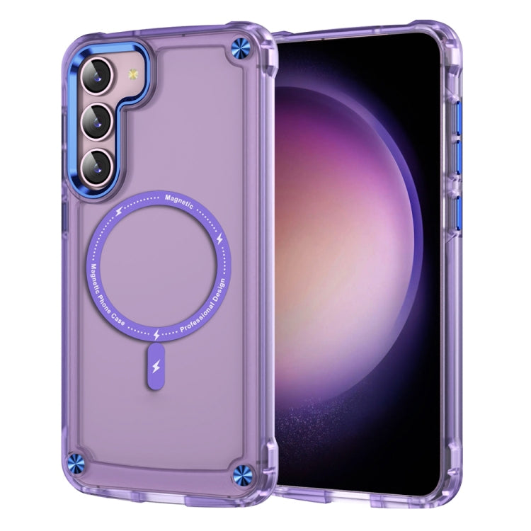 For Samsung Galaxy S23+ 5G Skin Feel TPU + PC MagSafe Magnetic Phone Case(Transparent Purple) - Galaxy S23+ 5G Cases by PMC Jewellery | Online Shopping South Africa | PMC Jewellery