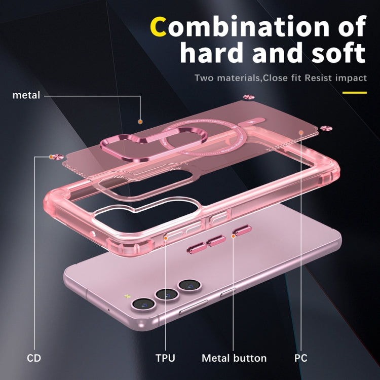 For Samsung Galaxy S23 5G Skin Feel TPU + PC MagSafe Magnetic Phone Case(Transparent Pink) - Galaxy S23 5G Cases by PMC Jewellery | Online Shopping South Africa | PMC Jewellery