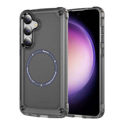 For Samsung Galaxy S24+ 5G Skin Feel TPU + PC MagSafe Magnetic Phone Case(Transparent Black) - Galaxy S24+ 5G Cases by PMC Jewellery | Online Shopping South Africa | PMC Jewellery