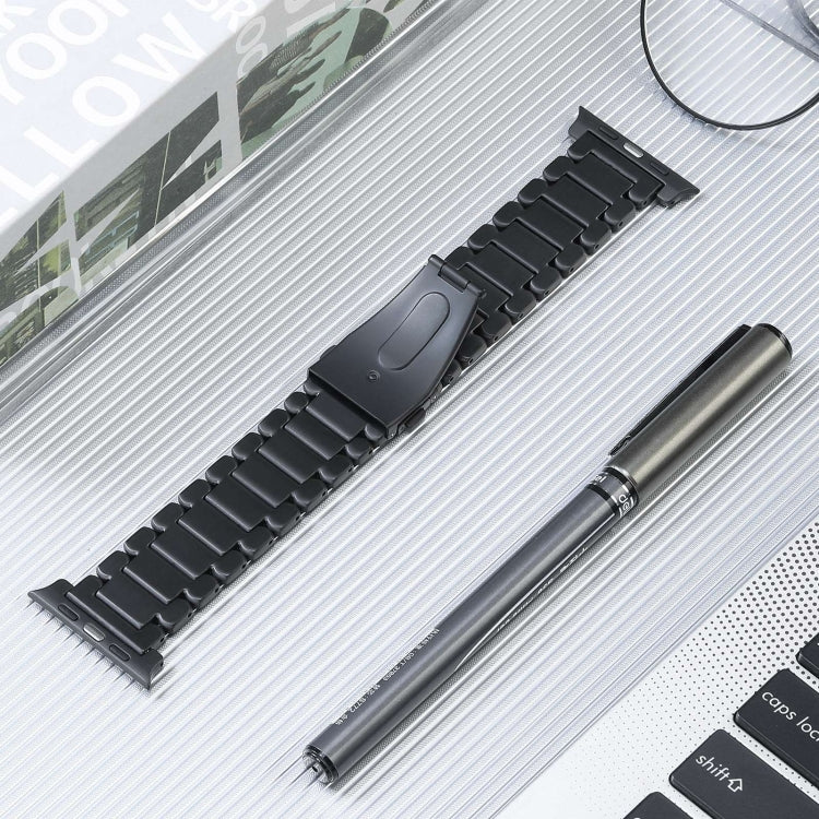 For Apple Watch Series 9 41mm Five Beads Titanium Steel Watch Band(Black) - Watch Bands by PMC TechLife | Online Shopping South Africa | PMC TechLife