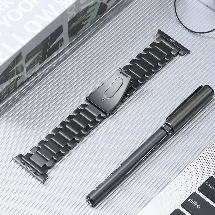 For Apple Watch Series 9 41mm Five Beads Titanium Steel Watch Band(Grey) - Watch Bands by PMC TechLife | Online Shopping South Africa | PMC TechLife