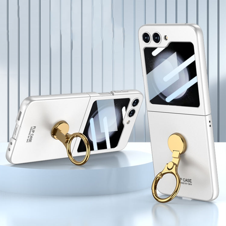 For Samsung Galaxy Z Flip5 GKK Ultra-thin Triaxial Ring Holder PC Phone Case(Silver) - Galaxy Z Flip5 Cases by GKK | Online Shopping South Africa | PMC Jewellery