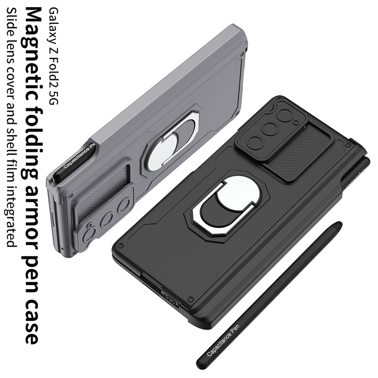 For Samsung Galaxy Z Fold2 GKK Integrated Folding Armored Shell PC Phone Case with Pen Box(Grey) - Galaxy Phone Cases by GKK | Online Shopping South Africa | PMC Jewellery