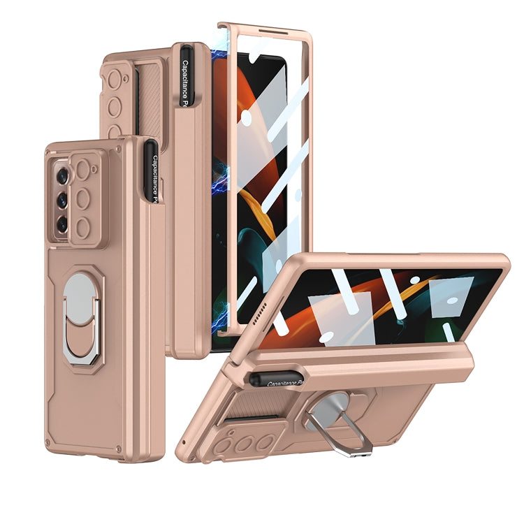 For Samsung Galaxy Z Fold2 GKK Integrated Folding Armored Shell PC Phone Case with Pen Box(Gold) - Galaxy Phone Cases by GKK | Online Shopping South Africa | PMC Jewellery