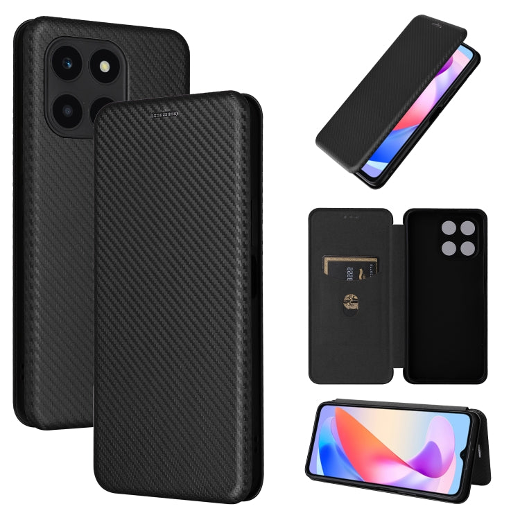 For Honor X6a 4G Carbon Fiber Texture Flip Leather Phone Case(Black) - free shipping - PMC TechLife - Order now!