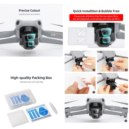For DJI Air 3 Sunnylife Lens Protector Tempered Glass Combo Protective Films, Quantity:1 Set - Others by Sunnylife | Online Shopping South Africa | PMC Jewellery