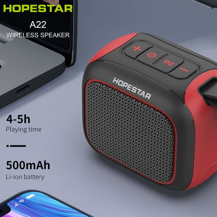HOPESTAR A22 IPX6 Waterproof Portable Bluetooth Speaker Outdoor Subwoofer(Black Red) - Mini Speaker by HOPESTAR | Online Shopping South Africa | PMC Jewellery