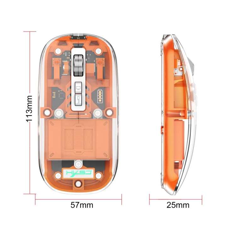 HXSJ T900 Transparent Magnet Three-mode Wireless Gaming Mouse(Black) - free shipping - PMC TechLife - Order now!