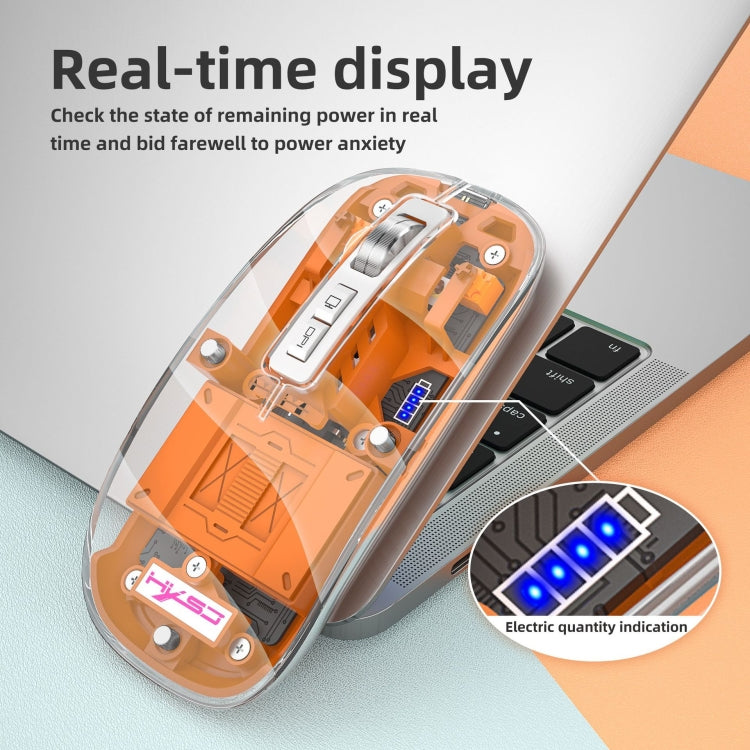 HXSJ T900 Transparent Magnet Three-mode Wireless Gaming Mouse(Black) - free shipping - PMC TechLife - Order now!