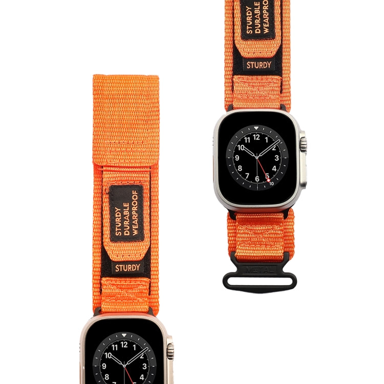 For Apple Watch Series 9 41mm AW Nylon Two-Section Watch Band(Orange) - Watch Bands by PMC TechLife | Online Shopping South Africa | PMC TechLife