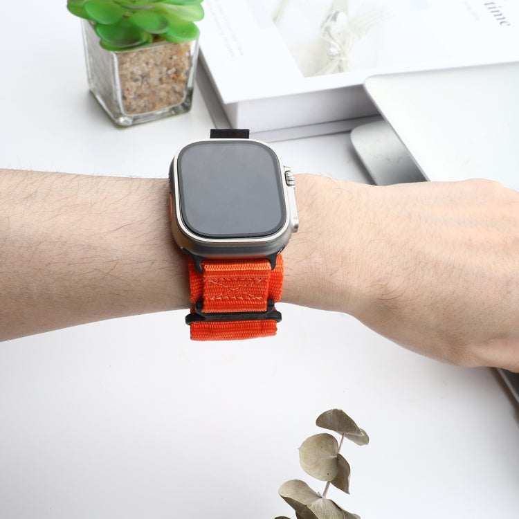 For Apple Watch Series 9 45mm AW Nylon Two-Section Watch Band(Orange) - free shipping - PMC TechLife - Order now!