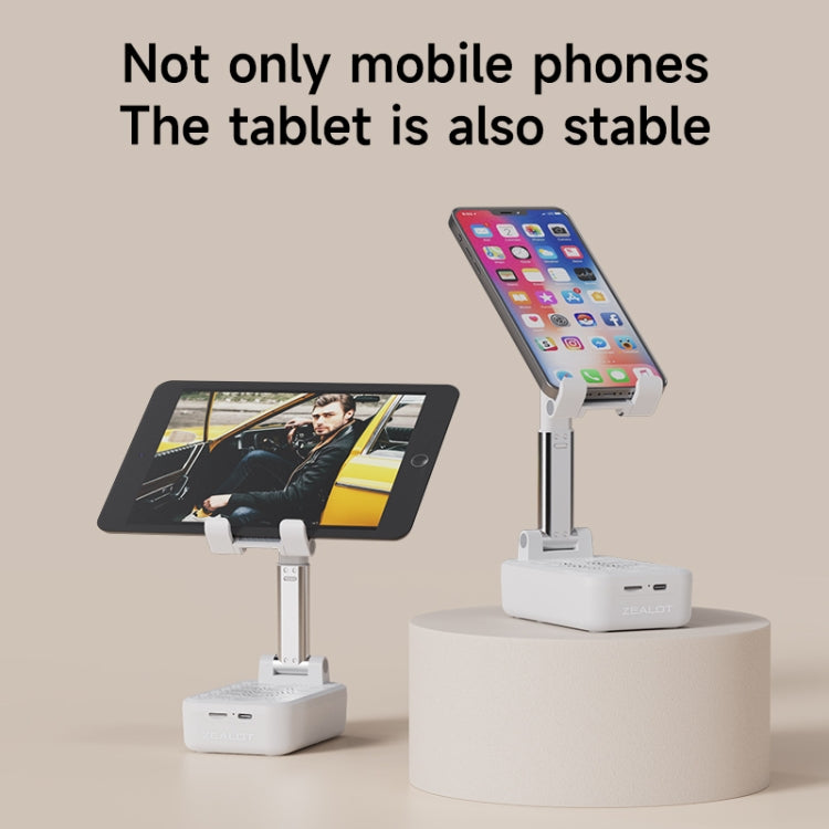 Zealot Z7 2 in 1 Foldable Phone Holder with Wireless Bluetooth Speaker(Black) - free shipping - PMC TechLife - Order now!