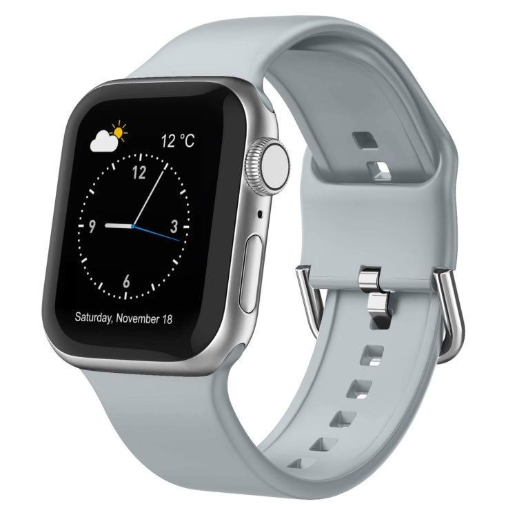 For Apple Watch 6 44mm Pin Buckle Silicone Watch Band(Light Grey) - Watch Bands by PMC TechLife | Online Shopping South Africa | PMC TechLife