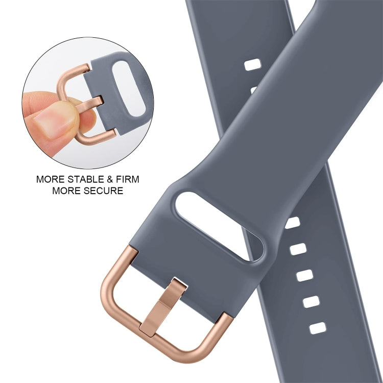 For Apple Watch 3 42mm Pin Buckle Silicone Watch Band(Blue Grey) - Watch Bands by PMC TechLife | Online Shopping South Africa | PMC TechLife
