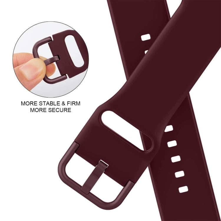 For Apple Watch 2 38mm Pin Buckle Silicone Watch Band(Wine Red) - Watch Bands by PMC TechLife | Online Shopping South Africa | PMC TechLife