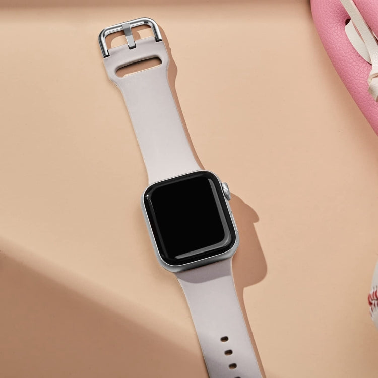 For Apple Watch SE 2023 44mm Pin Buckle Silicone Watch Band(Starlight) - Watch Bands by PMC TechLife | Online Shopping South Africa | PMC TechLife
