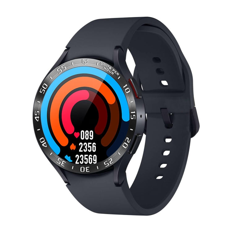 For Samsung Galaxy Watch6 Classic 47mm A Style Smart Watch Steel Ring Protective Frame(Black) - Watch Cases by PMC TechLife | Online Shopping South Africa | PMC TechLife