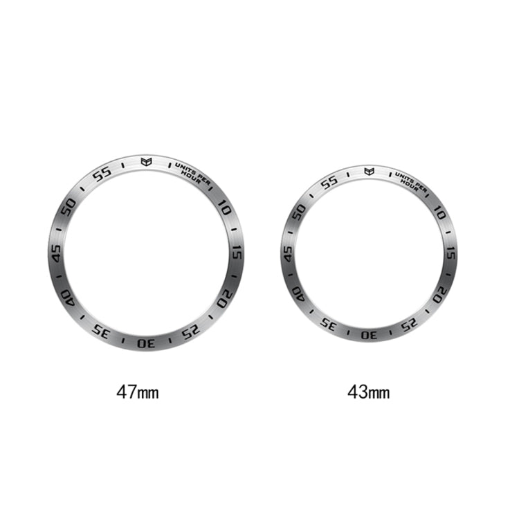 For Samsung Galaxy Watch6 Classic 47mm A Style Smart Watch Steel Ring Protective Frame(Silver) - Watch Cases by PMC TechLife | Online Shopping South Africa | PMC TechLife