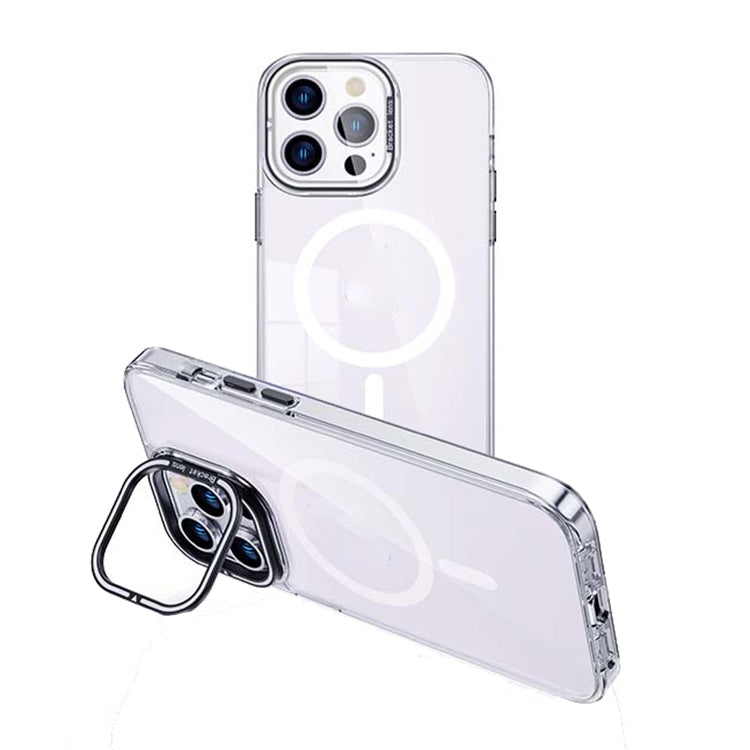 For iPhone 13 Pro MagSafe Magnetic Invisible Holder Transparent Phone Case(Silver) - free shipping - PMC TechLife - Order now!