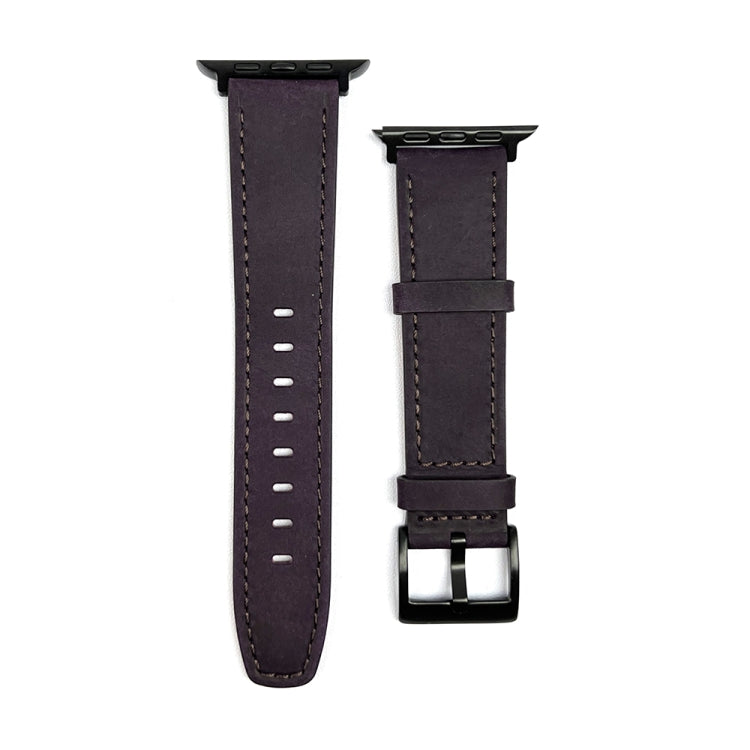 For Apple Watch 9 41mm Retro Texture Leather Watch Band(Purple) - free shipping - PMC TechLife - Order now!