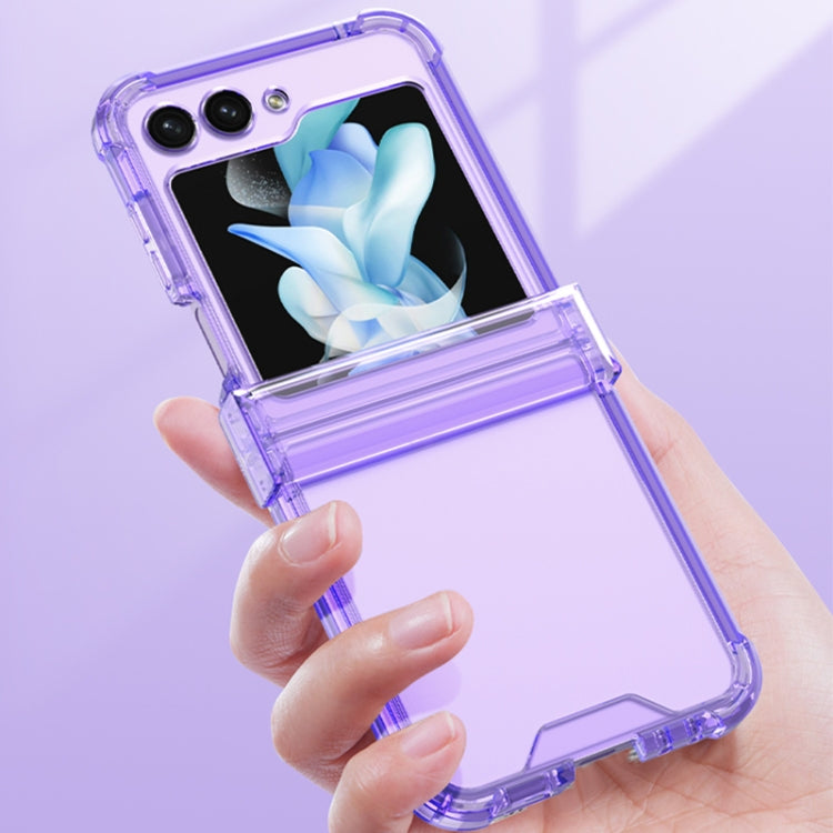 For Samsung Galaxy Z Flip5 GKK Electroplated Airbag Hinge Shockproof Phone Case(Transparent Purple) - Galaxy Z Flip5 Cases by GKK | Online Shopping South Africa | PMC Jewellery | Buy Now Pay Later Mobicred