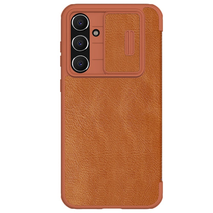 For Samsung Galaxy S23 FE 5G NILLKIN QIN Series Pro Sliding Camera Cover Design Leather Phone Case(Brown) - Galaxy S23 FE 5G Cases by NILLKIN | Online Shopping South Africa | PMC Jewellery