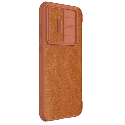 For Samsung Galaxy S23 FE 5G NILLKIN QIN Series Pro Sliding Camera Cover Design Leather Phone Case(Brown) - Galaxy S23 FE 5G Cases by NILLKIN | Online Shopping South Africa | PMC Jewellery
