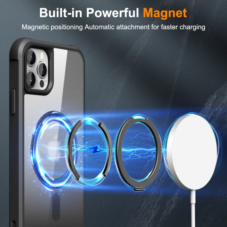 For iPhone 13 Pro Max / 12 Pro Max MagSafe Magnetic Rotating Holder Phone Case(Black) - iPhone 13 Pro Max Cases by PMC TechLife | Online Shopping South Africa | PMC TechLife | Buy Now Pay Later Mobicred