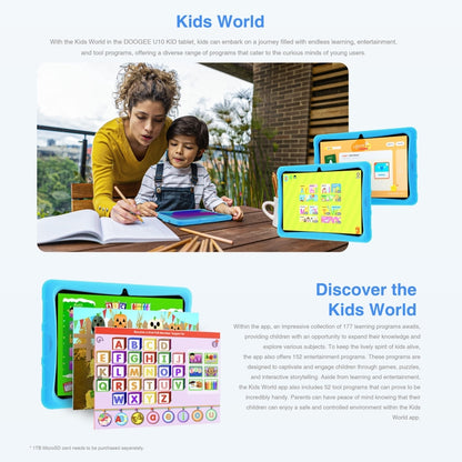 [HK Warehouse] DOOGEE U10 KID Tablet 10.1 inch, 9GB+128GB, Android 13 RK3562 Quad Core Support Parental Control, Global Version with Google Play, EU Plug(Blue) -  by DOOGEE | Online Shopping South Africa | PMC Jewellery