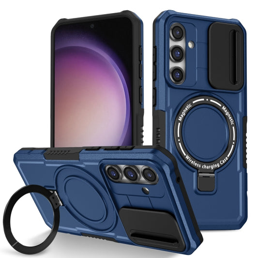 For Samsung Galaxy S23 FE 5G Sliding Camshield Magsafe Holder TPU Hybrid PC Phone Case(Royal Blue) - Galaxy S23 FE 5G Cases by PMC Jewellery | Online Shopping South Africa | PMC Jewellery