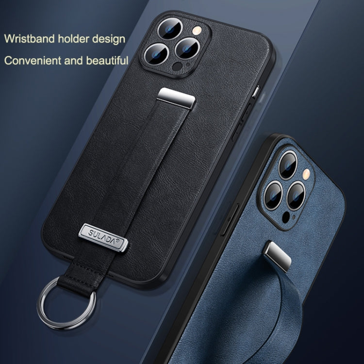 For iPhone 15 SULADA Tide Cool Series PC + Leather Texture Skin Feel Phone Case(Black) - iPhone 15 Cases by SULADA | Online Shopping South Africa | PMC TechLife | Buy Now Pay Later Mobicred
