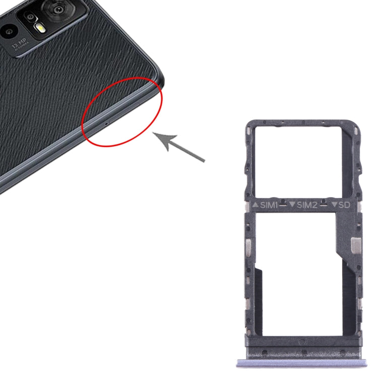 For TCL 40 R Original SIM + Micro SD Card Tray(Purple) - For TCL by PMC TechLife | Online Shopping South Africa | PMC TechLife