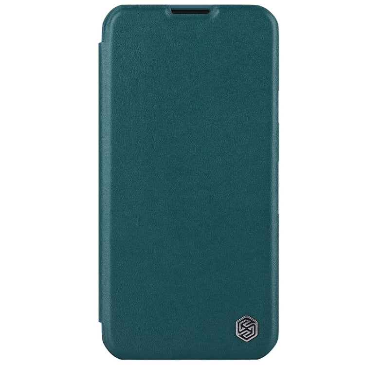 For iPhone 15 Plus NILLKIN QIN Series Pro Plain Leather Phone Case(Green) - iPhone 15 Plus Cases by NILLKIN | Online Shopping South Africa | PMC Jewellery