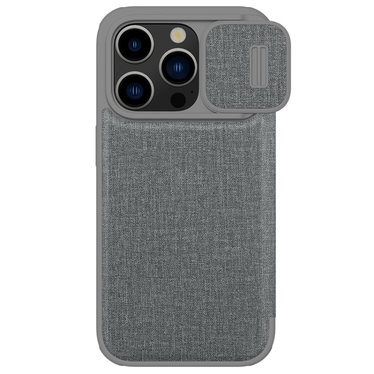 For iPhone 15 Pro NILLKIN QIN Series Pro Fabric Textured Leather Phone Case(Grey) - iPhone 15 Pro Cases by NILLKIN | Online Shopping South Africa | PMC Jewellery