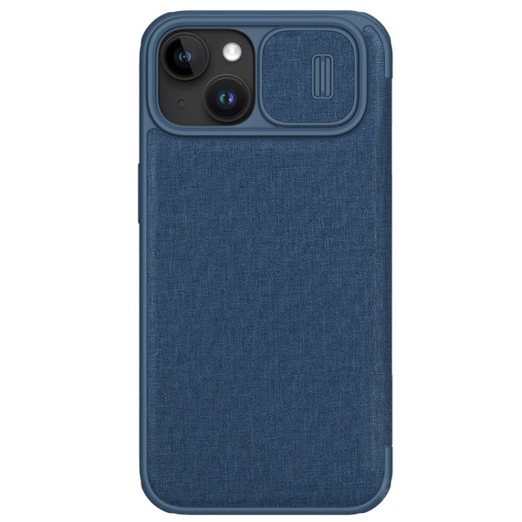 For iPhone 15 Plus NILLKIN QIN Series Pro Fabric Textured Leather Phone Case(Blue) - iPhone 15 Pro Max Cases by NILLKIN | Online Shopping South Africa | PMC Jewellery