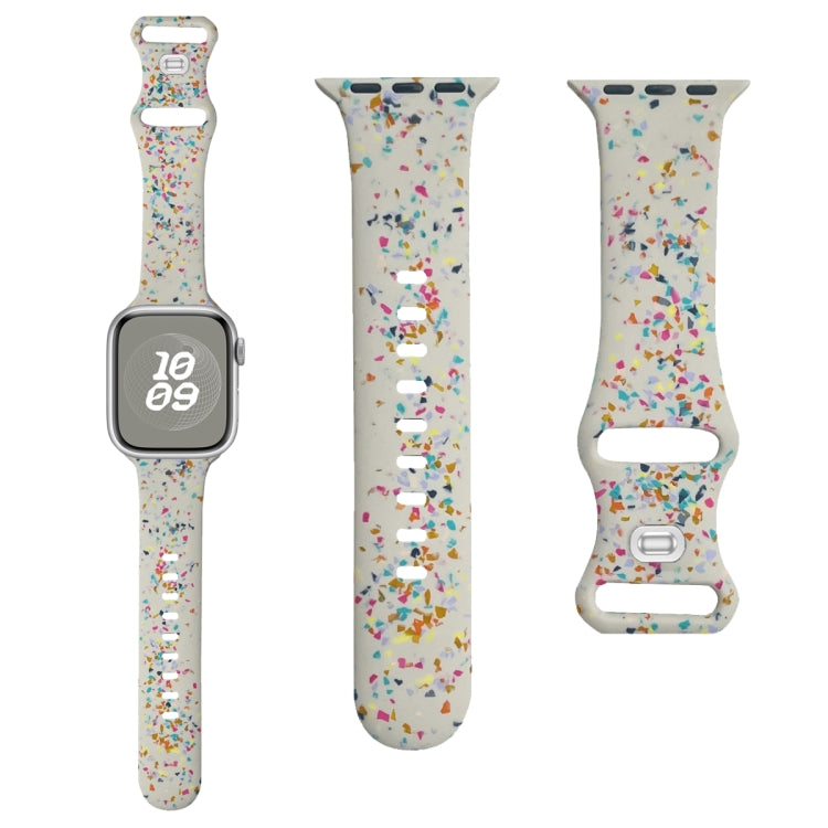 For Apple Watch Ultra 49mm Floral Silicone Watch Band(Starlight) - Watch Bands by PMC TechLife | Online Shopping South Africa | PMC TechLife