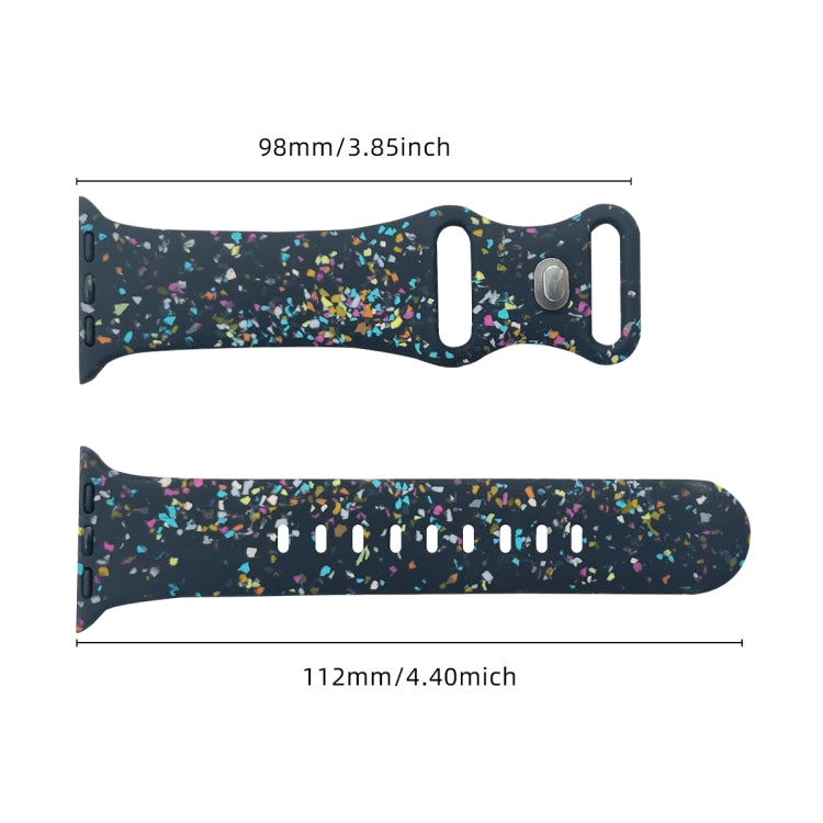 For Apple Watch Serie 7 45mm Floral Silicone Watch Band(Blue) - Watch Bands by PMC TechLife | Online Shopping South Africa | PMC TechLife