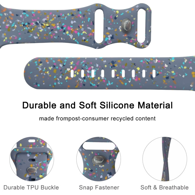 For Apple Watch Serie 4 44mm Floral Silicone Watch Band(Grey) - Watch Bands by PMC TechLife | Online Shopping South Africa | PMC TechLife