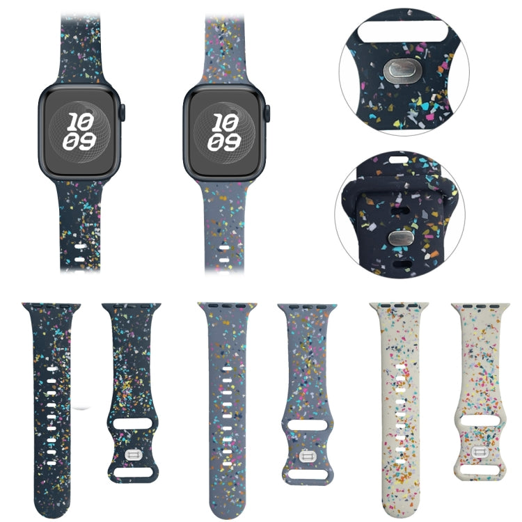 For Apple Watch Serie 6 44mm Floral Silicone Watch Band(Starlight) - Watch Bands by PMC TechLife | Online Shopping South Africa | PMC TechLife