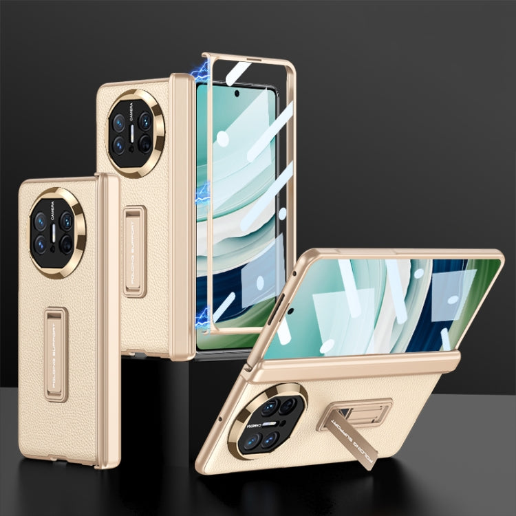 For Huawei Mate X5 GKK Magnetic Hinge Flip Leather Phone Case with Holder(Gold) - Huawei Cases by GKK | Online Shopping South Africa | PMC Jewellery | Buy Now Pay Later Mobicred