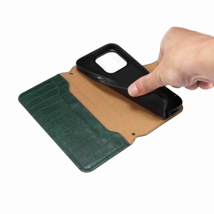 For iPhone 14 Pro Max Denior Crocodile Texture Oil Edge Leather Phone Case(Black) - free shipping - PMC TechLife - Order now!