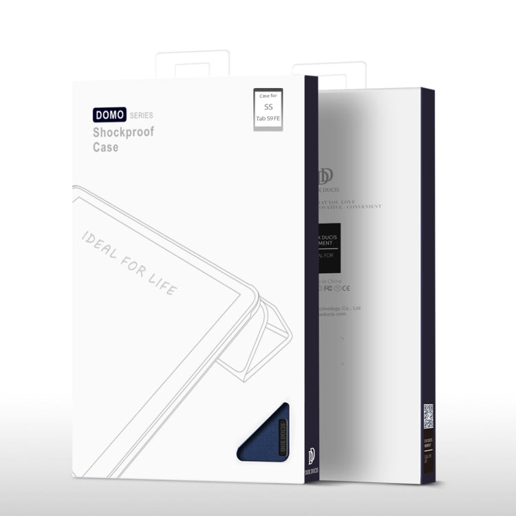 For Samsung Galaxy Tab S9 FE / S10 FE DUX DUCIS Domo Series Magnetic Flip Leather Tablet Case(Blue) - Galaxy Tab S9 FE by DUX DUCIS | Online Shopping South Africa | PMC TechLife | Buy Now Pay Later Mobicred