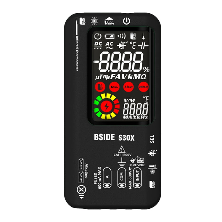 BSIDE S30X Smart Color Screen Infrared Temperature Measurement Multimeter(Black) - free shipping - PMC TechLife - Order now!